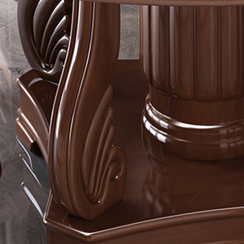 Traditional Solid Wood Dining Table Round Dinner Table for Dining Room Clearhalo 'Dining Tables & Seating' 'Dining Tables' 'dining_table' 'furn' 'furn_dining_table' 'Furniture' 'Kitchen & Dining Furniture' 7212021