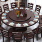 Traditional Solid Wood Dining Table Round Dinner Table for Dining Room Black Brown Without Chairs Clearhalo 'Dining Tables & Seating' 'Dining Tables' 'dining_table' 'furn' 'furn_dining_table' 'Furniture' 'Kitchen & Dining Furniture' 7212022