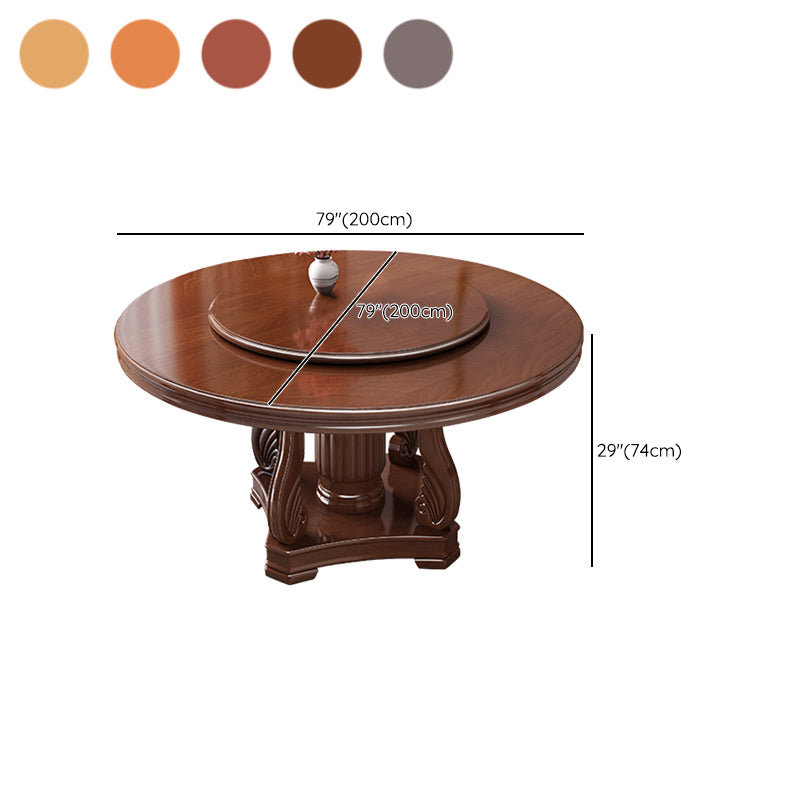 Traditional Solid Wood Dining Table Round Dinner Table for Dining Room Clearhalo 'Dining Tables & Seating' 'Dining Tables' 'dining_table' 'furn' 'furn_dining_table' 'Furniture' 'Kitchen & Dining Furniture' 7212030