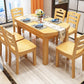 Modern Style Dining Table Rubberwood Base Dinner Table for Dining Room Natural Without Chairs Clearhalo 'Dining Tables & Seating' 'Dining Tables' 'dining_table' 'furn' 'furn_dining_table' 'Furniture' 'Kitchen & Dining Furniture' 7212031