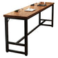 Mesa de bar de madera fabricada, mesa de pub moderna con estructura metálica para lugares pequeños