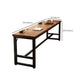 Mesa de bar de madera fabricada, mesa de pub moderna con estructura metálica para lugares pequeños