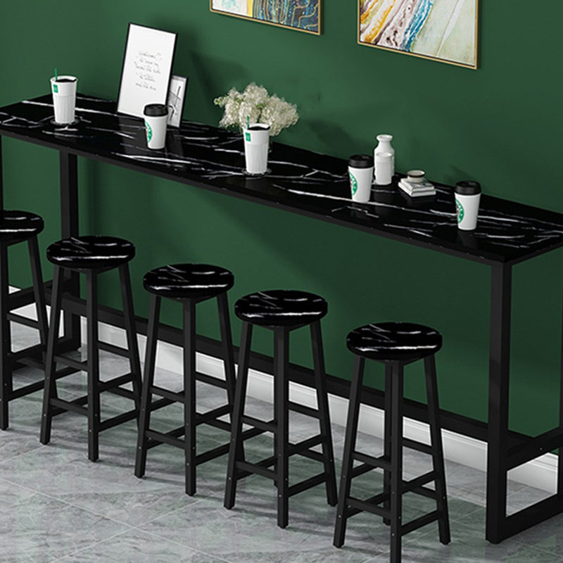 Modern Indoor Bar Dining Table Rectangle Bar Stool Table with Footrest Clearhalo 'Bar Furniture' 'Bar Tables' 'bar_tables' 'furn' 'furn_bar_tables' 'Furniture' 'Kitchen & Dining Furniture' 7212078