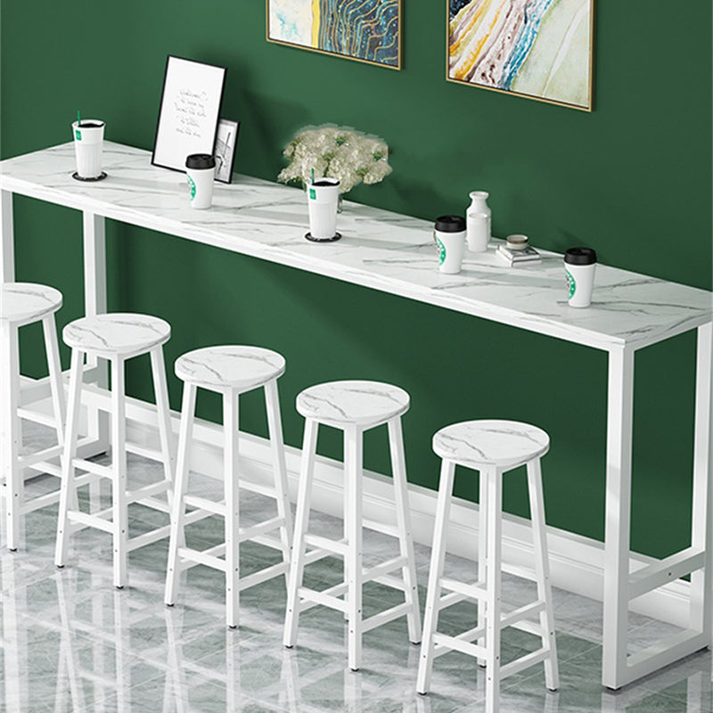 Modern Indoor Bar Dining Table Rectangle Bar Stool Table with Footrest Clearhalo 'Bar Furniture' 'Bar Tables' 'bar_tables' 'furn' 'furn_bar_tables' 'Furniture' 'Kitchen & Dining Furniture' 7212080