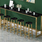 Modern Indoor Bar Dining Table Rectangle Bar Stool Table with Footrest Black-Gold Without Chairs Clearhalo 'Bar Furniture' 'Bar Tables' 'bar_tables' 'furn' 'furn_bar_tables' 'Furniture' 'Kitchen & Dining Furniture' 7212086