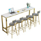 Glam Indoor Bar Dining Table Rectangle Bar Stool Table with Footrest