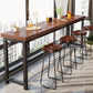 Industrial Indoor Bar Dining Table Metal and Wood Bar Wine Table Clearhalo 'Bar Furniture' 'Bar Tables' 'bar_tables' 'furn' 'furn_bar_tables' 'Furniture' 'Kitchen & Dining Furniture' 7212125