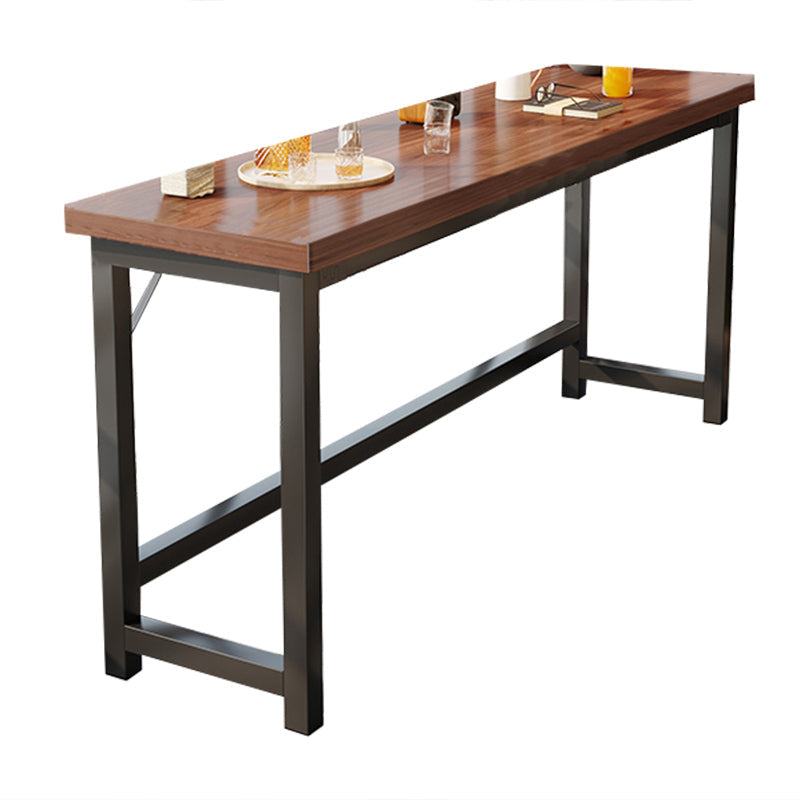 Industrial Indoor Bar Dining Table Metal and Wood Bar Wine Table 47.2"L x 15.7"W x 41.3"H Without Chairs Clearhalo 'Bar Furniture' 'Bar Tables' 'bar_tables' 'furn' 'furn_bar_tables' 'Furniture' 'Kitchen & Dining Furniture' 7212127