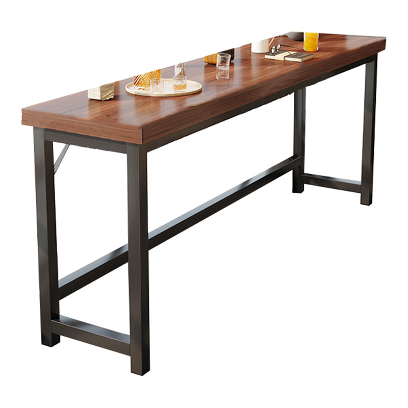Industrial Indoor Bar Dining Table Metal and Wood Bar Wine Table 55.1"L x 15.7"W x 41.3"H Without Chairs Clearhalo 'Bar Furniture' 'Bar Tables' 'bar_tables' 'furn' 'furn_bar_tables' 'Furniture' 'Kitchen & Dining Furniture' 7212129