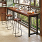 Industrial Indoor Bar Dining Table Metal and Wood Bar Wine Table Clearhalo 'Bar Furniture' 'Bar Tables' 'bar_tables' 'furn' 'furn_bar_tables' 'Furniture' 'Kitchen & Dining Furniture' 7212130