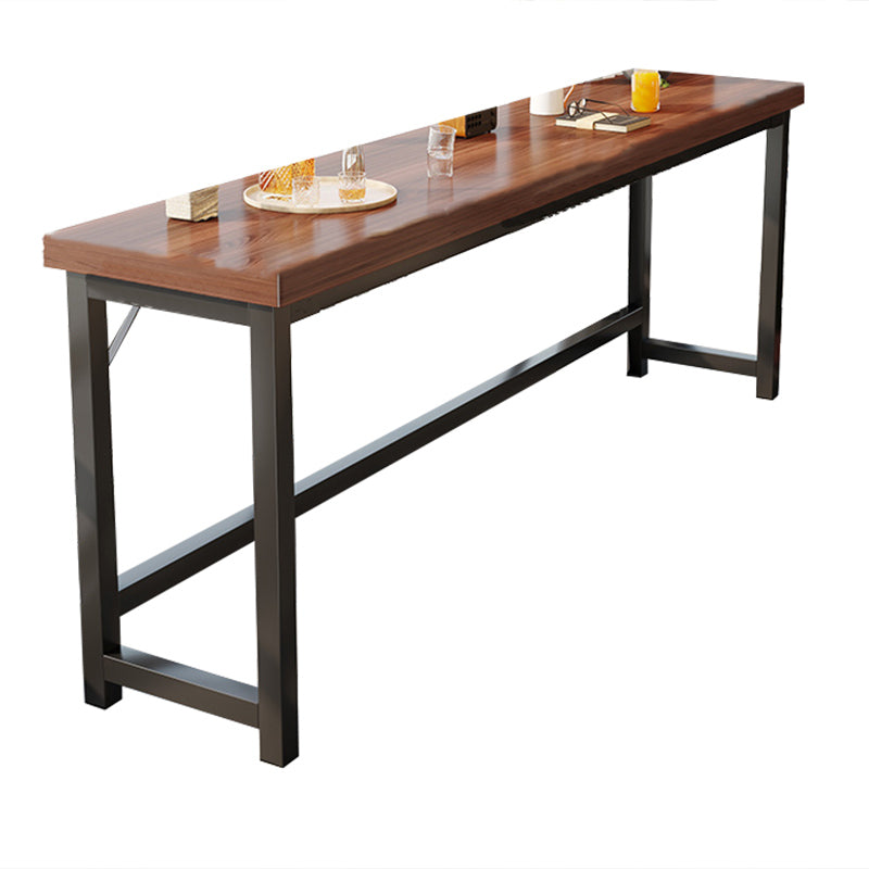Industrial Indoor Bar Dining Table Metal and Wood Bar Wine Table 63"L x 15.7"W x 41.3"H Without Chairs Clearhalo 'Bar Furniture' 'Bar Tables' 'bar_tables' 'furn' 'furn_bar_tables' 'Furniture' 'Kitchen & Dining Furniture' 7212131