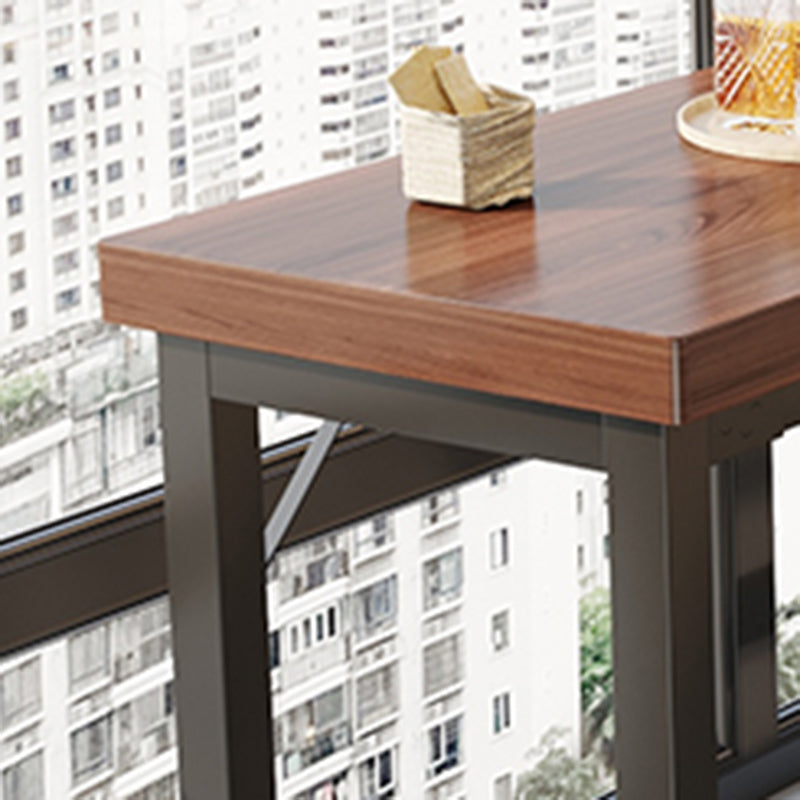 Industrial Indoor Bar Dining Table Metal and Wood Bar Wine Table Clearhalo 'Bar Furniture' 'Bar Tables' 'bar_tables' 'furn' 'furn_bar_tables' 'Furniture' 'Kitchen & Dining Furniture' 7212132