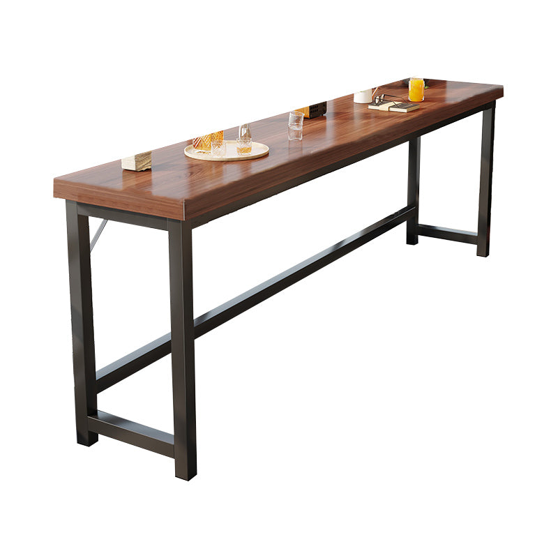 Industrial Indoor Bar Dining Table Metal and Wood Bar Wine Table 70.9"L x 15.7"W x 41.3"H Without Chairs Clearhalo 'Bar Furniture' 'Bar Tables' 'bar_tables' 'furn' 'furn_bar_tables' 'Furniture' 'Kitchen & Dining Furniture' 7212133