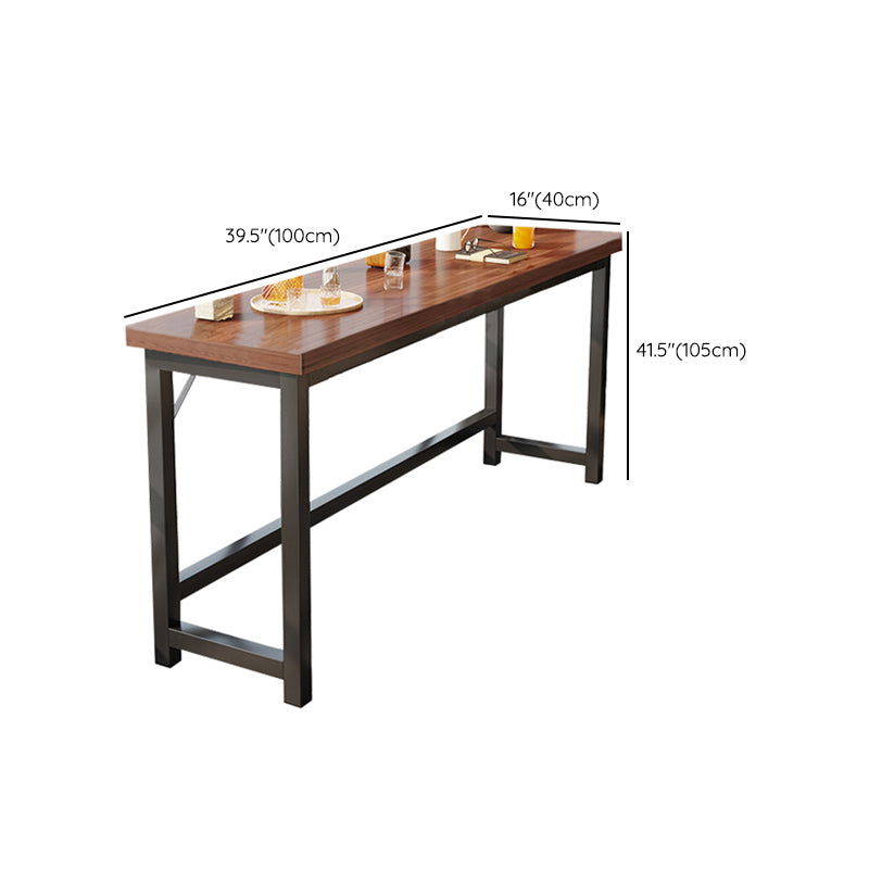 Industrial Indoor Bar Dining Table Metal and Wood Bar Wine Table Clearhalo 'Bar Furniture' 'Bar Tables' 'bar_tables' 'furn' 'furn_bar_tables' 'Furniture' 'Kitchen & Dining Furniture' 7212136