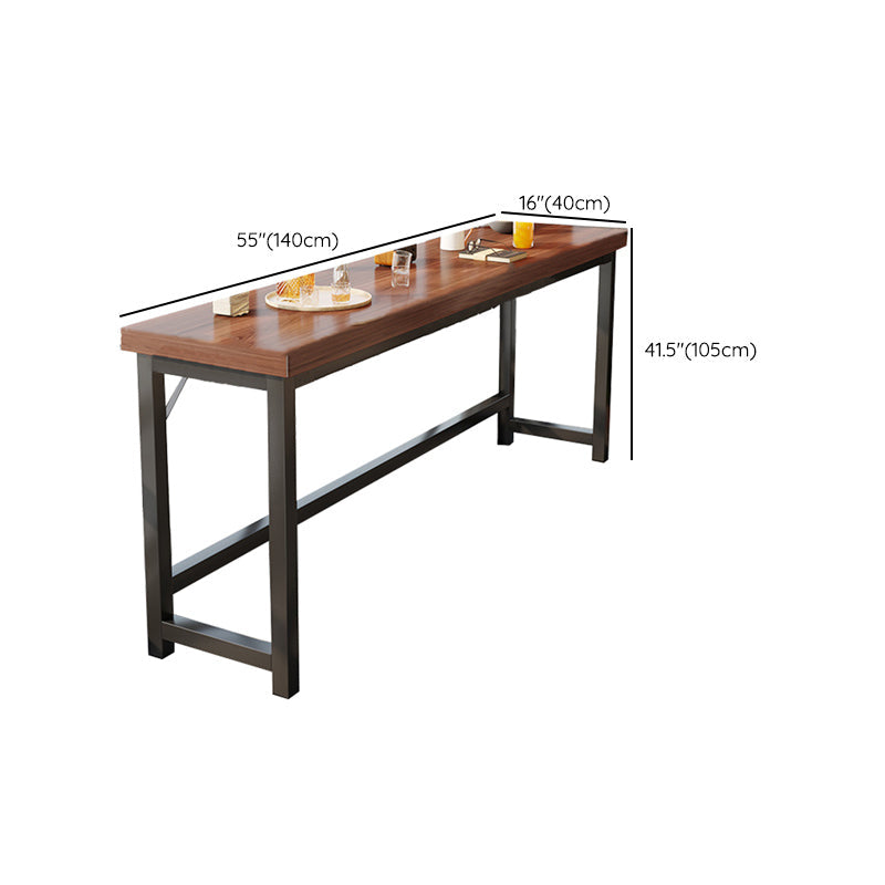 Industrial Indoor Bar Dining Table Metal and Wood Bar Wine Table Clearhalo 'Bar Furniture' 'Bar Tables' 'bar_tables' 'furn' 'furn_bar_tables' 'Furniture' 'Kitchen & Dining Furniture' 7212138