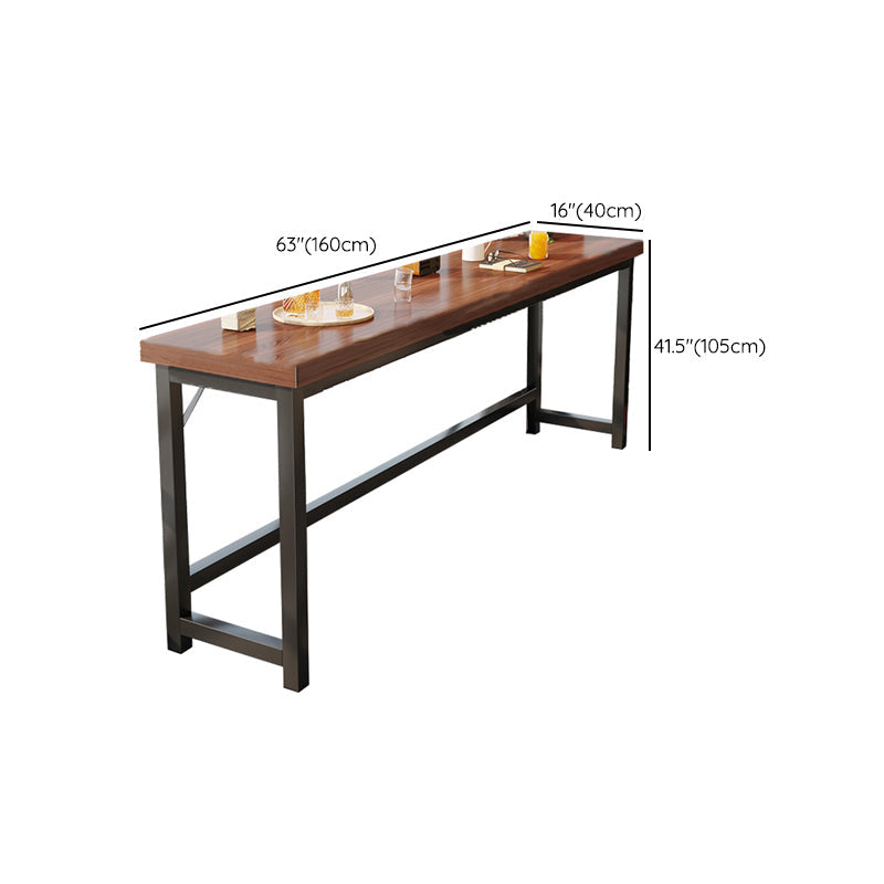 Industrial Indoor Bar Dining Table Metal and Wood Bar Wine Table Clearhalo 'Bar Furniture' 'Bar Tables' 'bar_tables' 'furn' 'furn_bar_tables' 'Furniture' 'Kitchen & Dining Furniture' 7212139