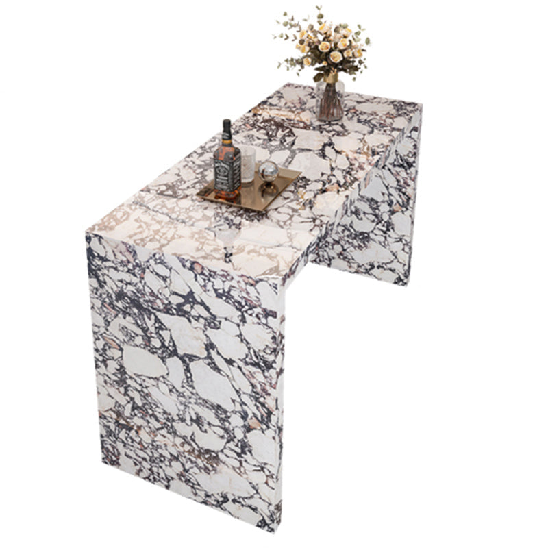 Moderne stenen bar eettafel, rechthoekige bartafel voor kleine plaatsen