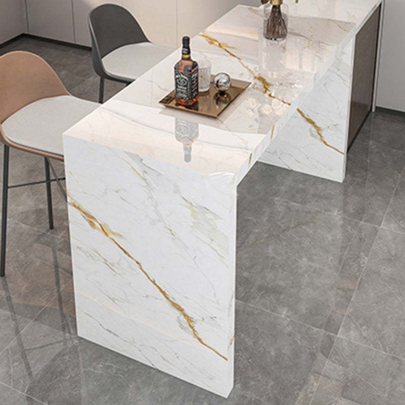 Moderne stenen bar eettafel, rechthoekige bartafel voor kleine plaatsen