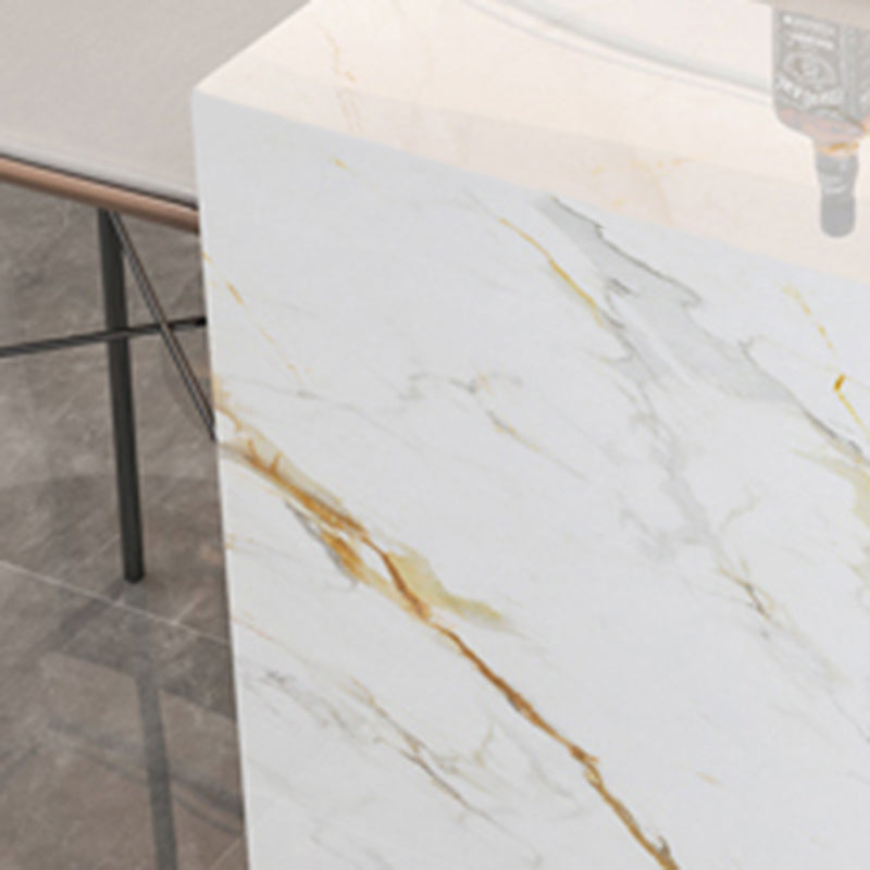 Moderne stenen bar eettafel, rechthoekige bartafel voor kleine plaatsen