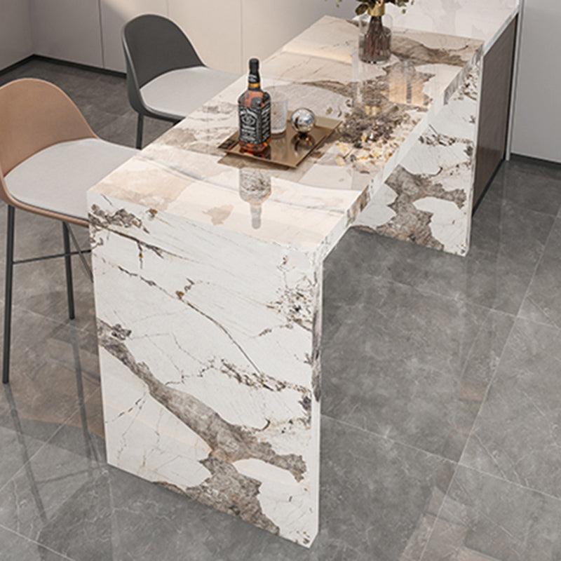 Moderne stenen bar eettafel, rechthoekige bartafel voor kleine plaatsen