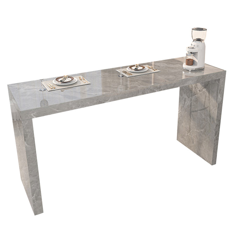 Modern Stone Bar Dining Table Rectangle Bar Table for Cafe And Breakroom Grey Without Chairs Clearhalo 'Bar Furniture' 'Bar Tables' 'bar_tables' 'furn' 'furn_bar_tables' 'Furniture' 'Kitchen & Dining Furniture' 7212208
