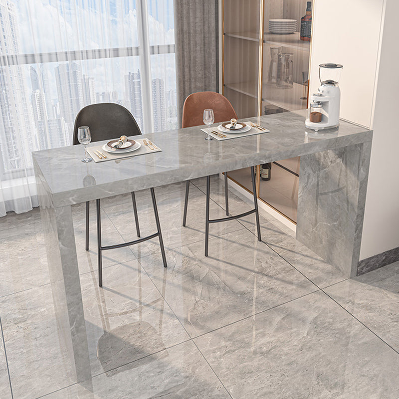 Modern Stone Bar Dining Table Rectangle Bar Table for Cafe And Breakroom Clearhalo 'Bar Furniture' 'Bar Tables' 'bar_tables' 'furn' 'furn_bar_tables' 'Furniture' 'Kitchen & Dining Furniture' 7212210