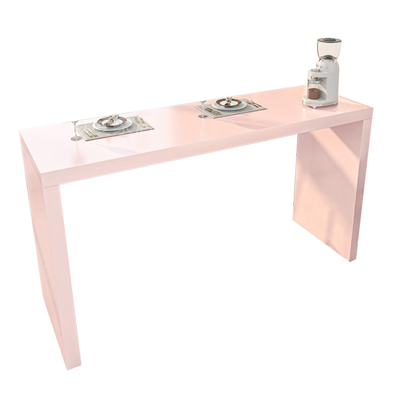 Modern Stone Bar Dining Table Rectangle Bar Table for Cafe And Breakroom Pink Without Chairs Clearhalo 'Bar Furniture' 'Bar Tables' 'bar_tables' 'furn' 'furn_bar_tables' 'Furniture' 'Kitchen & Dining Furniture' 7212211