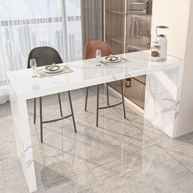Modern Stone Bar Dining Table Rectangle Bar Table for Cafe And Breakroom Clearhalo 'Bar Furniture' 'Bar Tables' 'bar_tables' 'furn' 'furn_bar_tables' 'Furniture' 'Kitchen & Dining Furniture' 7212212