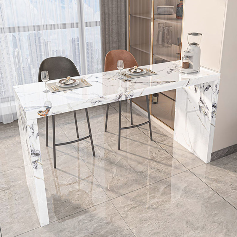 Modern Stone Bar Dining Table Rectangle Bar Table for Cafe And Breakroom Clearhalo 'Bar Furniture' 'Bar Tables' 'bar_tables' 'furn' 'furn_bar_tables' 'Furniture' 'Kitchen & Dining Furniture' 7212219