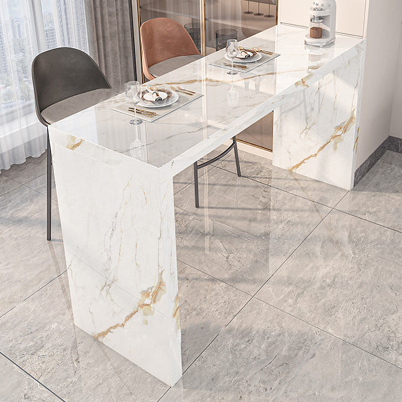 Modern Stone Bar Dining Table Rectangle Bar Table for Cafe And Breakroom Clearhalo 'Bar Furniture' 'Bar Tables' 'bar_tables' 'furn' 'furn_bar_tables' 'Furniture' 'Kitchen & Dining Furniture' 7212220