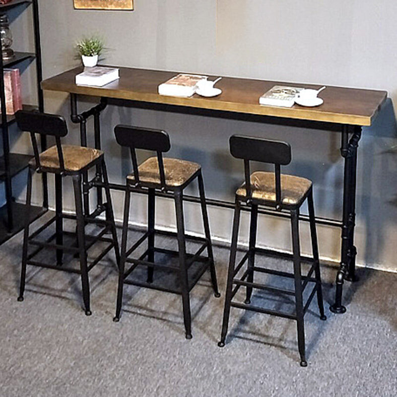 Modern Bar Dining Table Solid Wood Rectangle Bar Table in Brown Clearhalo 'Bar Furniture' 'Bar Tables' 'bar_tables' 'furn' 'furn_bar_tables' 'Furniture' 'Kitchen & Dining Furniture' 7212227