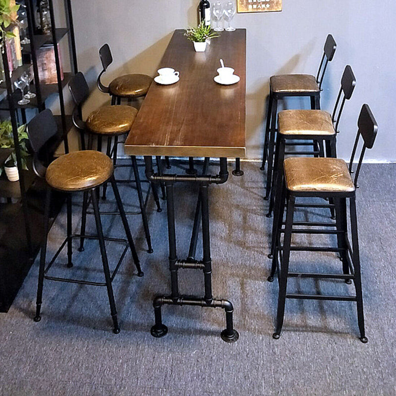 Modern Bar Dining Table Solid Wood Rectangle Bar Table in Brown Clearhalo 'Bar Furniture' 'Bar Tables' 'bar_tables' 'furn' 'furn_bar_tables' 'Furniture' 'Kitchen & Dining Furniture' 7212228
