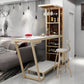 Modern Stone Bar Dining Table Rectangle Bar Table for Dining Room White-Gold Without Chairs Clearhalo 'Bar Furniture' 'Bar Tables' 'bar_tables' 'furn' 'furn_bar_tables' 'Furniture' 'Kitchen & Dining Furniture' 7212241