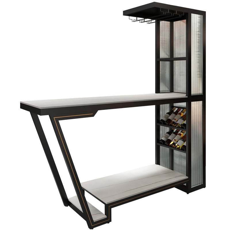 Modern Stone Bar Dining Table Rectangle Bar Table for Dining Room Black White Without Chairs Clearhalo 'Bar Furniture' 'Bar Tables' 'bar_tables' 'furn' 'furn_bar_tables' 'Furniture' 'Kitchen & Dining Furniture' 7212244
