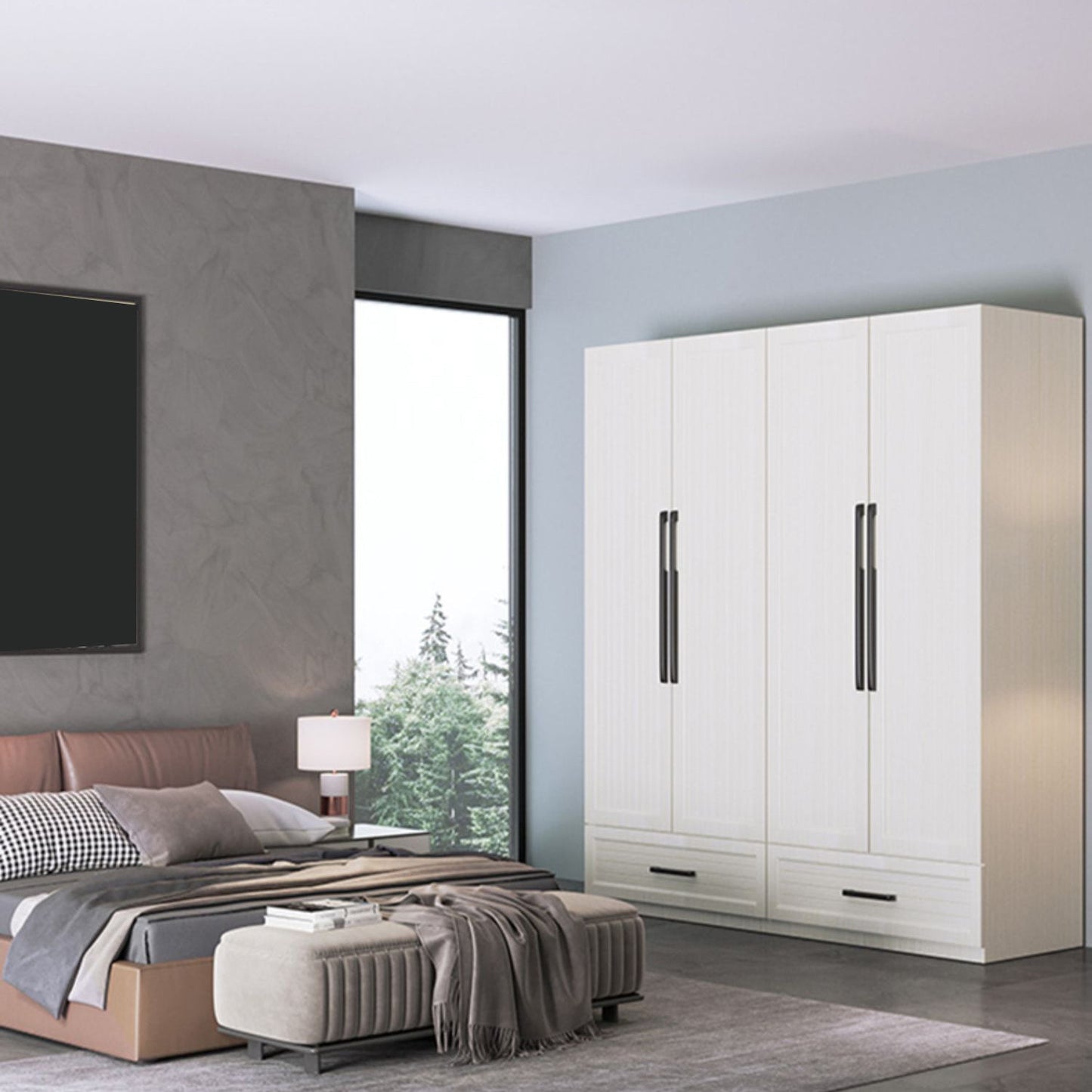 Armoire multifonctionnelle en aluminium moderne Armoire autonome avec des tiroirs à proximité