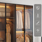 Freestanding Tempered Glass Wardrobe Modern Wardrobe with Garment Rod Clearhalo 'Armoires & Wardrobes' 'armoires_wardrobes' 'Bedroom Furniture' 'furn' 'furn_armoires_wardrobes' 'Furniture' 7212323