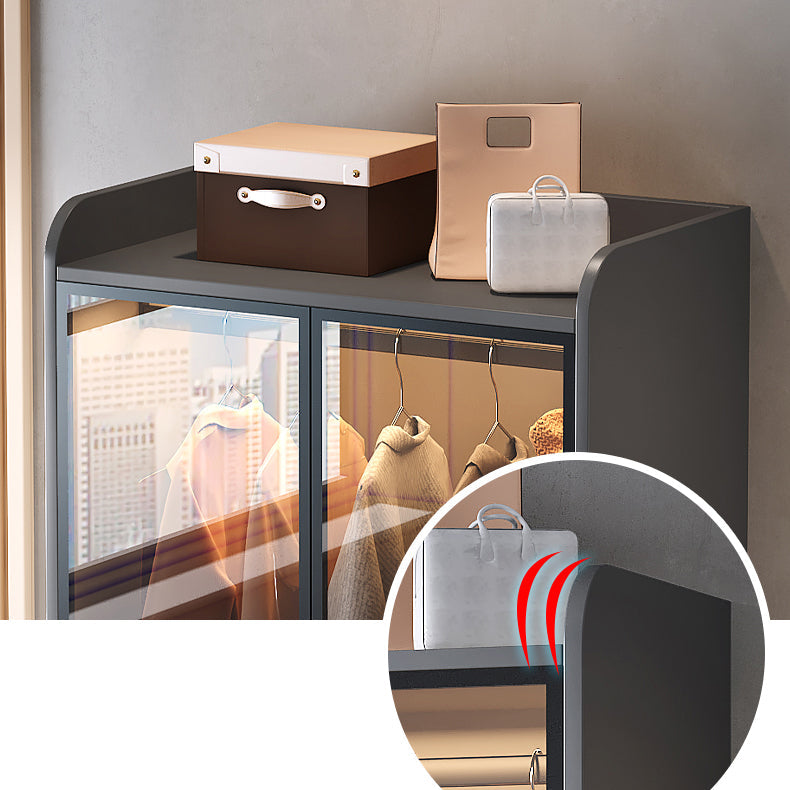 Guardaroba a cornice in legno contemporaneo guardaroba autoportante con porte di vetro