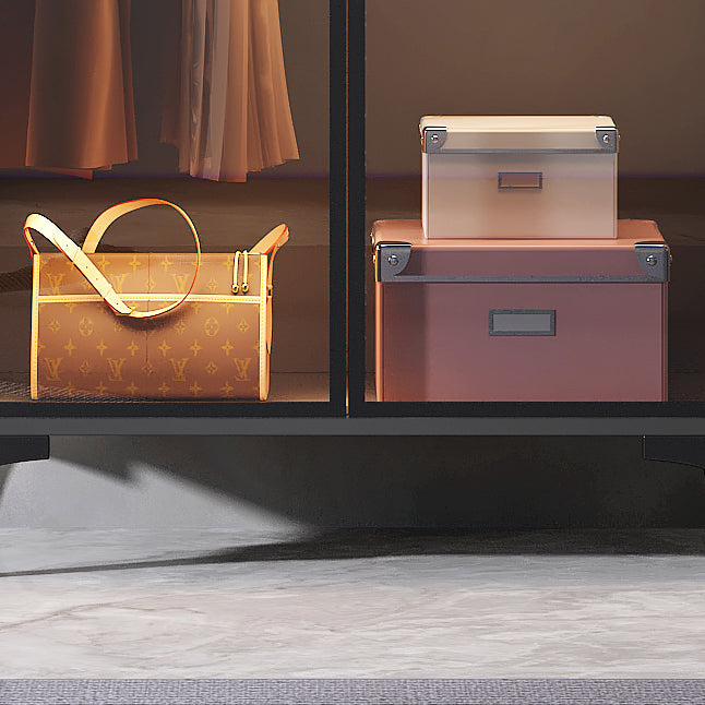 Guardaroba a cornice in legno contemporaneo guardaroba autoportante con porte di vetro