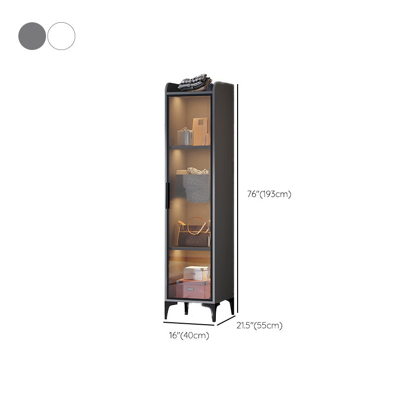 Contemporary Wood Frame Wardrobe Freestanding Wardrobe with Glass Doors Clearhalo 'Armoires & Wardrobes' 'armoires_wardrobes' 'Bedroom Furniture' 'furn' 'furn_armoires_wardrobes' 'Furniture' 7212432