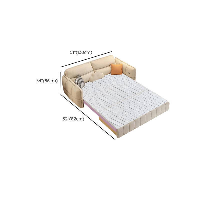 33,85 "braccia rotonda alta dormiente in tessuto nordico del divano letto a beige