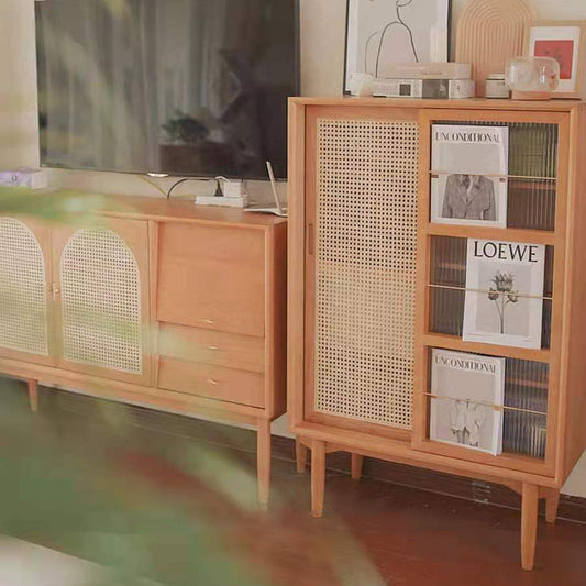 Sideboard in legno moderno a buffet minimalista con cassetti e armadi