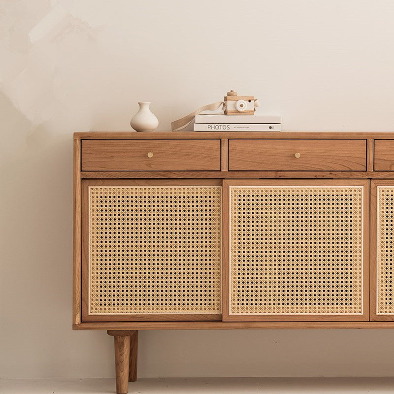 Server rettangolo moderno di archiviazione in legno massiccio per sala da pranzo