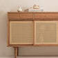 Server rettangolo moderno di archiviazione in legno massiccio per sala da pranzo