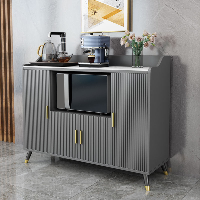 Glam Stone Top Sideboard Modern Indoor Dining Server with Cabinets for Kitchen Clearhalo 'buffet_sideboard' 'Buffets & Sideboards' 'furn' 'furn_buffet_sideboard' 'Furniture' 'Kitchen & Dining Furniture' 7212875