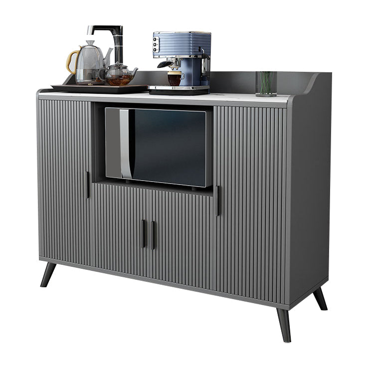 Glam Stone Top Sideboard Modern Indoor Dining Server with Cabinets for Kitchen 47"L x 16"W x 39"H Grey Clearhalo 'buffet_sideboard' 'Buffets & Sideboards' 'furn' 'furn_buffet_sideboard' 'Furniture' 'Kitchen & Dining Furniture' 7212876