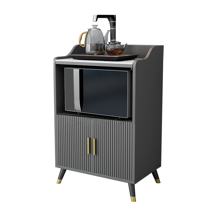 Glam Stone Top Sideboard Modern Indoor Dining Server with Cabinets for Kitchen 24"L x 16"W x 39"H White-Gray Clearhalo 'buffet_sideboard' 'Buffets & Sideboards' 'furn' 'furn_buffet_sideboard' 'Furniture' 'Kitchen & Dining Furniture' 7212878