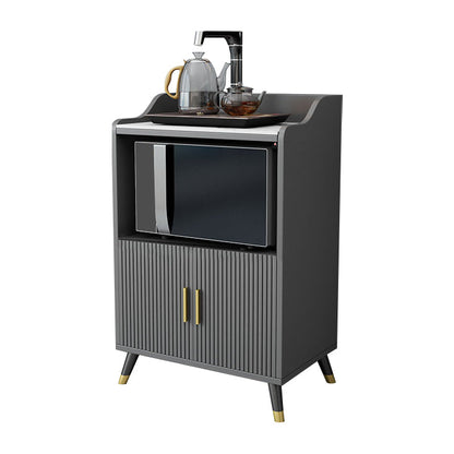 Glam Stone Top Sideboard Modern Indoor Dining Server with Cabinets for Kitchen 24"L x 16"W x 39"H White-Gray Clearhalo 'buffet_sideboard' 'Buffets & Sideboards' 'furn' 'furn_buffet_sideboard' 'Furniture' 'Kitchen & Dining Furniture' 7212878