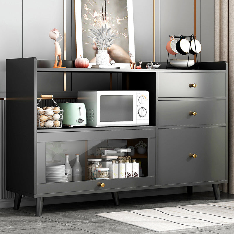 Serveur de restauration de style moderne serveur en bois d'autorisation ouverte de stockage inclus au serveur avec 3 tiroirs