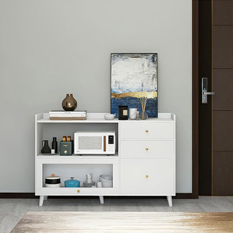 Modern Style Dining Server Engineered Wood Open Storage Included Server ...