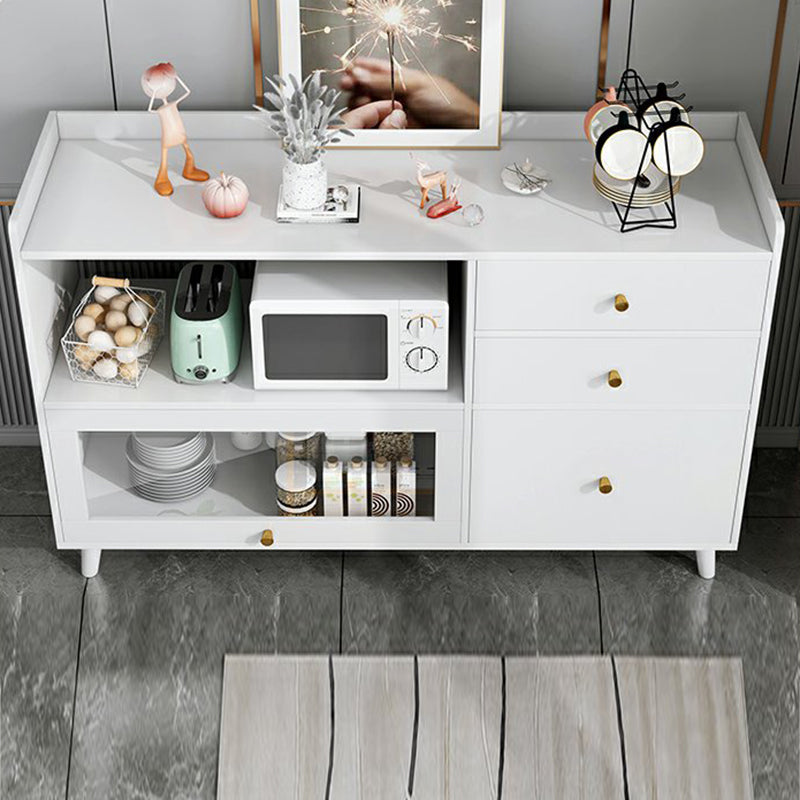 Serveur de restauration de style moderne serveur en bois d'autorisation ouverte de stockage inclus au serveur avec 3 tiroirs